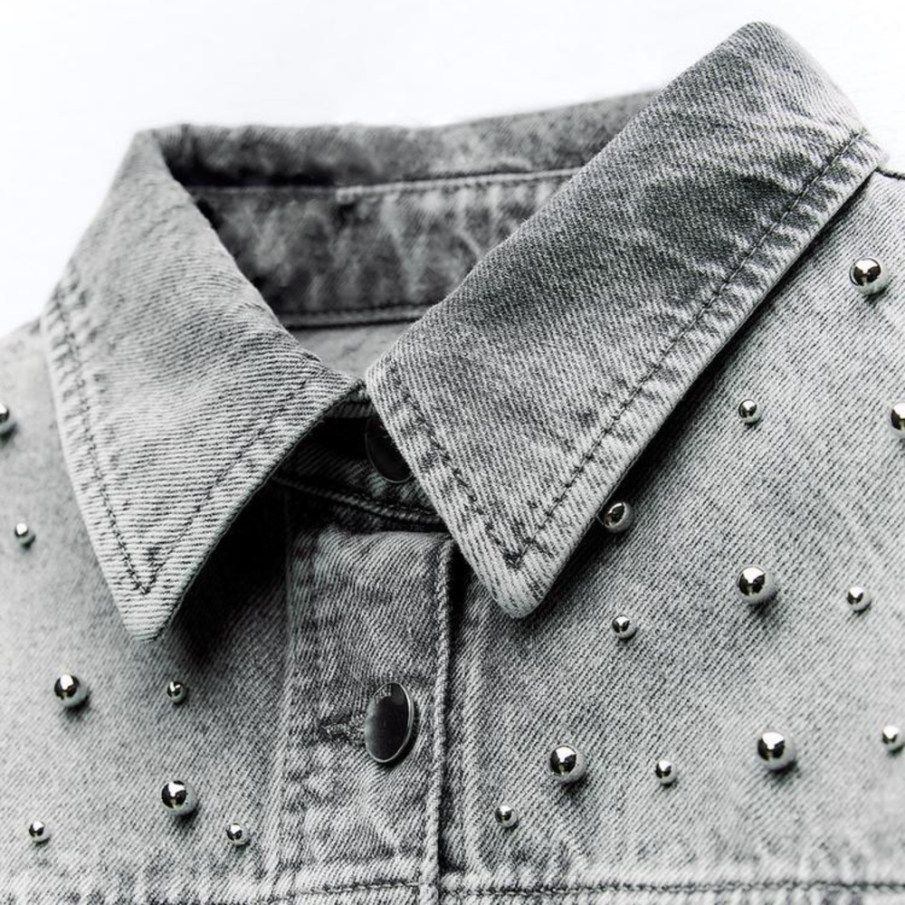 ZARA BLOGGER FAVORITE Z1975 PEARL DENIM JACKET
